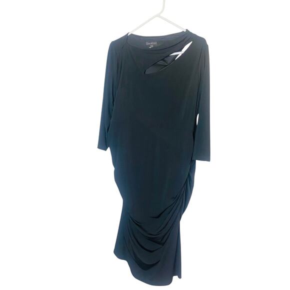 Lane Bryant Womens Dress Cut Out Asymmetrical Neckline Side Zip Black Size 18 - Picture 1 of 7